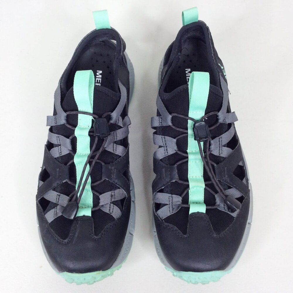 Merrell Hydrotrekker Sport Sandals Women's 9 Black & Mint Bungee Shoes Lace Up - Picture 5 of 10